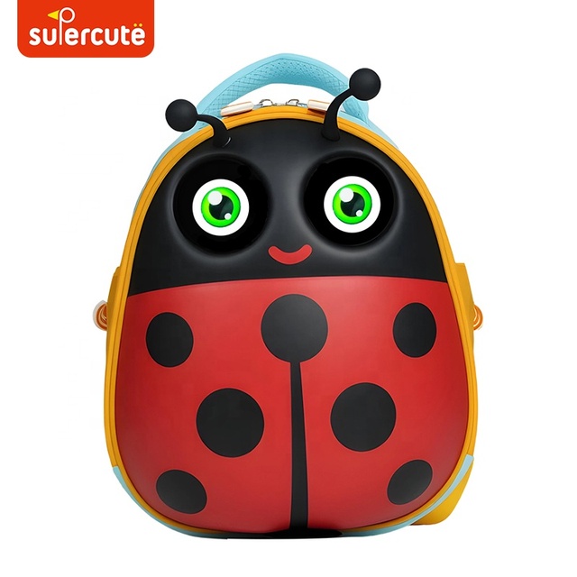 Supercute Custom Cartoon Fashion LED Ladybug Kids Backpack-Back to School Gift & Travel Backpack for Children