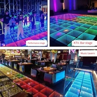 Dalles de sol LED 3D Abyss RGBW IP65 pour mariage, bar, KTV, scène, DJ, mode de contrôle DMX, discothèque, piste de danse