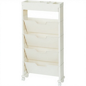 Multi-Layer Movable Plastic <b>Desk</b> <b>Bookshelf</b> Student-Friendly Water Cup Pen Storage Office Stationary Holders Book Rack /Side Stan - Product Image 3