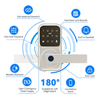 Cerradura Inteligente Tuya WiFi con Manija para Puerta, Estándar de EE. UU., Pestillo Único, Sin Llave, Antirrobo, con Contraseña, para Puertas de Madera