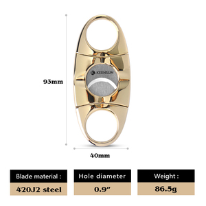 Venta caliente Premium Gold Cigar Cutter Custom Acero inoxidable <span class=keywords><strong>Cortador</strong></span> <span class=keywords><strong>De</strong></span> <span class=keywords><strong>Puros</strong></span> Double Blade Sigar Cutter para ventas al por mayor - Product Image 4