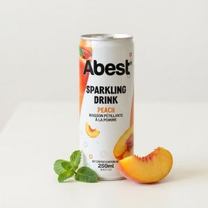 Bebida Gaseosa con Infusión de Durazno Abest, en Lata de 250 ml, Deliciosa y Refrescante, Sin Azúcar, Refresco de Frutas, OEM ODM - Product Image 1