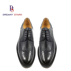 Italian Handmade High Quality Special Wide <b>Edge</b> Vintage Men Luxury Oxford Formal Wedding Shoes Comfort Autumn Light Custom Logo - Product Image 3