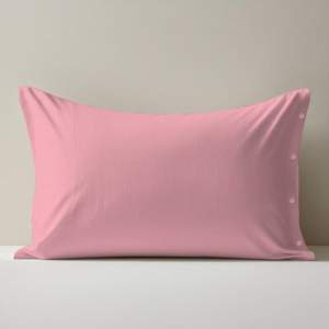 Funda de Almohada 100% Algodón Rosa Tamaño Italiano 50x80cm - Product Image 1