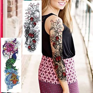 Tatuaje temporal <span class=keywords><strong>de</strong></span> brazo completo <span class=keywords><strong>para</strong></span> hombre y mujer, falso negro pegatina <span class=keywords><strong>de</strong></span> tatuaje, resistente al agua, gran oferta - Product Image 5