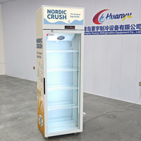 Réfrigérateur de supermarché en gros, 1 porte, double porte vitrée, refroidisseur de boissons, vitrine réfrigérée, congélateur