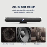 Système de conférence 4K tout-en-un : Barre de son et caméra PTZ 4K avec haut-parleur intégré pour réunions vidéo