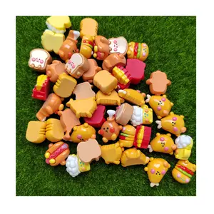 New Lovely Cartoon Mini Dollhouse Food Toys Sweet Chips Hamburger Hot Dog Bread Beer Drumsticks Crafts For Kitchen Play Toys