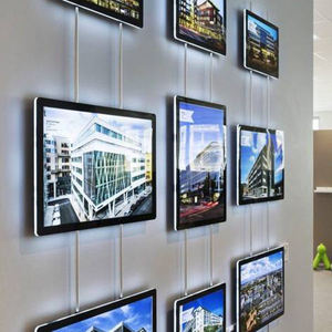 Boîte à lumière en acrylique cristallin suspendue au plafond, deux côtés, ultra-fine, rétroéclairée par LED - Product Image 1