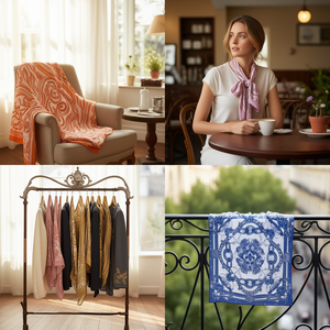 Foulard Mini Quadrato con Catena 70x70cm FULARES Sciarpa alla Moda per Donna - Product Image 2