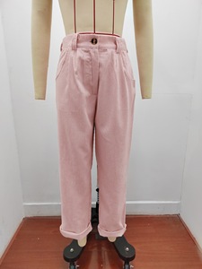 Otoño nuevas mujeres Casual pantalones sueltos Botón de moda coreano de cintura alta de pana pantalones de pierna recta tamaño XL característica antiestática - Product Image 6