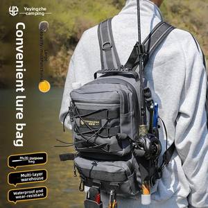 Sac à dos et sac bandoulière multifonctionnel Luya en PVC pour ranger les équipements de pêche, sac de rangement pour cannes à pêche, pour campeurs et pêcheurs - Product Image 2