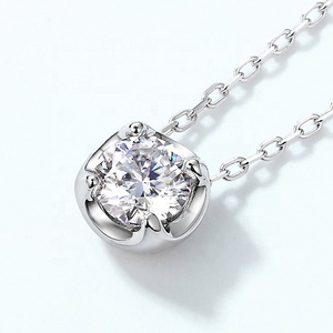Collana in Argento Sterling 925 con Moissanite, Gioielli Semplici ed Eleganti per Donna - Product Image 4