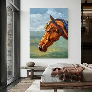 סוס יד ציור ציור של סוסי סלון אמנות בעלי החיים בעבודת יד סוס מלון יצירות אמנות קיר אמנות שמן על בד