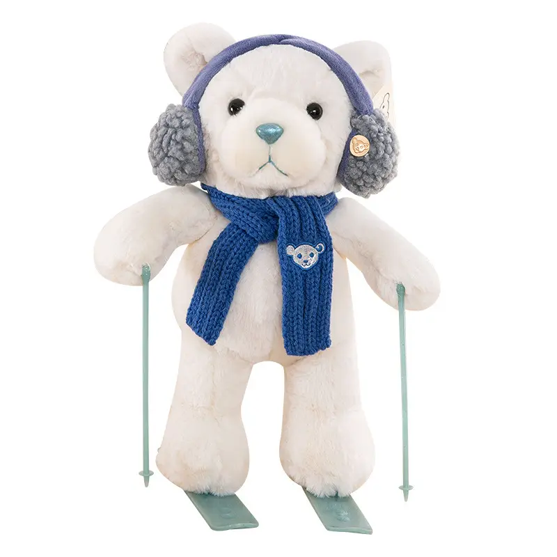 Poupée peluche de ski ours en peluche traîneau ours en peluche couple en coton manteau pour fille cadeau d'anniversaire nouvel an