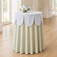 Nappe de table ronde à bord festonné rayée imprimée sur mesure pour événements extérieurs, mariages, fêtes, baby showers, avec faible MOQ