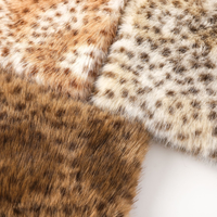 Goldener Nerz-Plüschstoff mit Leopardenflecken, Faux-Sabel-Stil, Polyester/Acryl, Vorderseite Anpassbar, Dichte und Gewicht Regulierbar, Gestrickter Stoff 100%