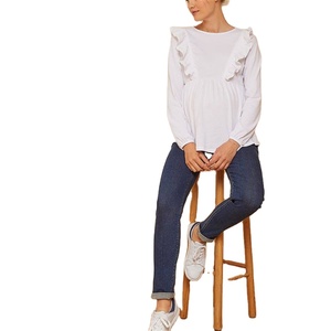 T-shirt d'<span class=keywords><strong>allaitement</strong></span> respirant en chanvre pour l'été, pour femmes, chemises oversize pour mamans - Product Image 1