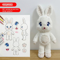 Jouets en peluche personnalisés, poupée de haute qualité, lapin aux oreilles tombantes, design personnalisé, cadeaux pour les attractions touristiques, jouets en peluche animaux personnalisés