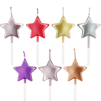 Hot Selling 1-teiliges Set Metallic Star Shaped Paraffin Wax Geburtstags torte Kerze für Hochzeits-und Weihnachts dekorationen