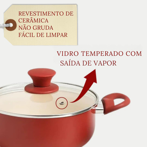 6 Piece Cooking Pots Glass Lids Bakelite Handles Dishwasher Oven Safe Non-Stick for Gas <b>Induction</b> Stoves Ceramic <b>Cookware</b> <b>Set</b> - Product Image 4