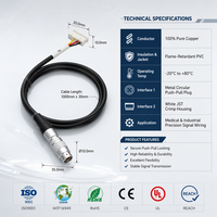 Konektor Aviasi Logam Bundar Kustom Sistem Dorong-Tarik ke Kabel Harness Terminal JST, Tembaga Murni untuk Sensor Medis