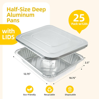 Grand récipient alimentaire jetable en aluminium de 4700 ml, qualité alimentaire, pour cuisson et rôtissage, idéal pour la restauration et les restaurants