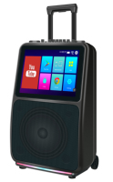 Haut-parleur chariot à écran tactile 1000W avec micro sans fil haut-parleur de fête Boombox Super fort 10 pouces Subwoofer karaoké haut-parleur chariot