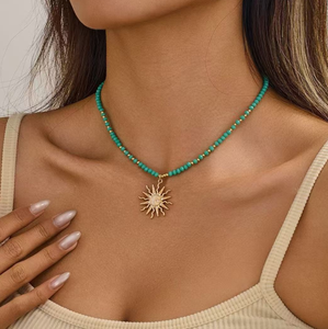 Collier en alliage sportif pastoral fait main avec perles imitation baroque, résine, étoile à cinq branches et papillon pour femme Zooing - Product Image 3