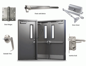 F6600P Barre anti-panique de qualité supérieure Barre de poussée de porte à double vantail Serrure de porte de vitesse de tir Dispositif de matériel de sortie Porte coupe-feu - Product Image 6