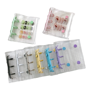 Carpeta de Anillas de PVC Tamaño Mini A8 <span class=keywords><strong>A5</strong></span> con Bolsillo, Funda para Cuaderno, Bolsa para Tarjetas, Fotos, Colección de Uñas Postizas - Product Image 1