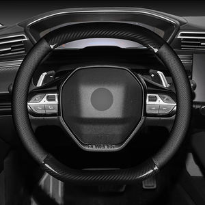 Housse de <span class=keywords><strong>volant</strong></span> de voiture en cuir de vache tressé en fibre de carbone pour Peugeot <span class=keywords><strong>3008</strong></span> 4008 5008 - Product Image 3