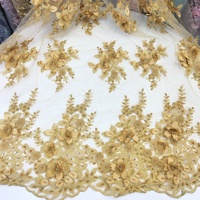 Magnifique robe multicolores avec broderie florale 3D, tissu en dentelle à mailles et perles LT21890
