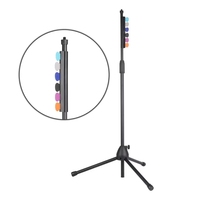 Supporto per chitarra con 5 plettri in gomma per chitarra pinza morsetto per microfono con diametro universale 16-19 tubi