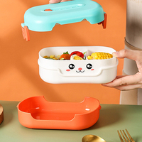Ensemble de boîtes de conservation alimentaire compactes et mignonnes en plastique, étanches, écologiques, plusieurs couleurs, adaptées aux enfants, boîte à lunch, bol de conservation alimentaire