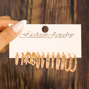 Juego de Aretes de Aro Dorados de Moda para Mujer, Aretes de Perlas Simples, Accesorios de Joyería para Fiesta - Product Image 3