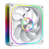 Ventilateur de PC Gaming Silencieux Haute Performance 12cm, Refroidisseur de Boîtier d'Ordinateur, Design CD, Effet Miroir Infini, Dissipateur Thermique en Plastique, Roulement Fluide, 45CFM