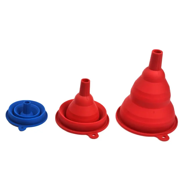 Wholesale Silicone Rubber Mini Kitchen Collapsible Foldable Funnel for Oil Liquid