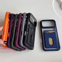 Coque de protection transparente tout-en-un avec porte-cartes et protection d'objectif pour iPhone 18, 17, 16 Pro Max, 17 Air