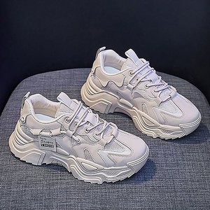 Women Mesh Chunky Sneakers Lace‑Up Thick Platform Sole Breathable Casual Sport Running Shoes - Product Image 1