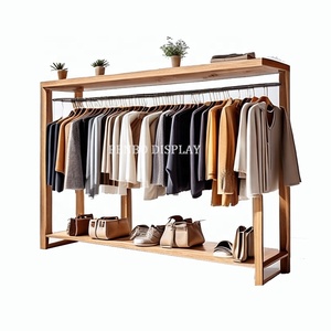 Estante <span class=keywords><strong>de</strong></span> exhibición <span class=keywords><strong>de</strong></span> pared <span class=keywords><strong>de</strong></span> <span class=keywords><strong>madera</strong></span> con percha Bastidores <span class=keywords><strong>de</strong></span> ropa bonitos y soporte <span class=keywords><strong>de</strong></span> exhibición <span class=keywords><strong>de</strong></span> ropa para muebles <span class=keywords><strong>de</strong></span> tienda <span class=keywords><strong>de</strong></span> ropa al por menor - Product Image 4