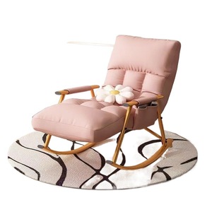 Fauteuil inclinable réglable en tissu avec support de repose-pieds Fauteuil à bascule moderne pour salon chambre balcon - Product Image 5