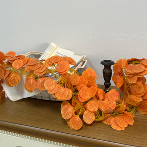 Artificial Orange Eucalyptus Leaves Vines 2m Hanging Indoor <b>Wedding</b> Decor Photography <b>Props</b> - Product Image 3