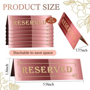 Acrylic Reserved Seat Sign 6x3in Double Sided 2 Color Printed <b>Table</b> <b>Number</b> Card Wedding Dining Party Indoor <b>Table</b> Signs - Product Image 4