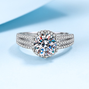 Anelli di Moissanite da 2 Carati per Donne, Anello Solitario di Fidanzamento in Argento Sterling 925, Gioiello Raffinato da Regalo - Product Image 2
