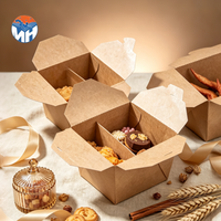 Boîtes rigides en papier kraft recyclables en gros pour l'emballage personnalisable de frites de restauration rapide avec pelliculage mat/revêtement UV