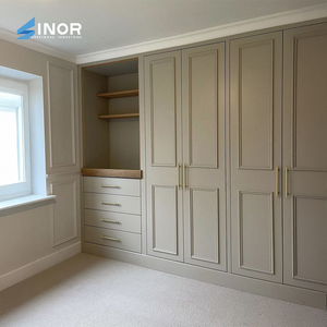 Armario de Almacenamiento de Madera Maciza Natural, Armario Independiente con Barra para Colgar, Acabado Impermeable, Fácil Montaje para el Hogar - Product Image 1