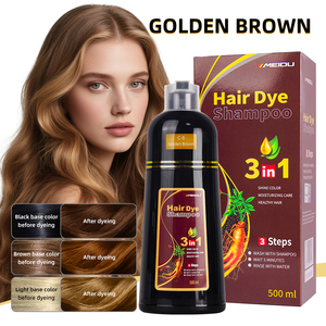 En Stock, Tinte Capilar Herbal en Champú de 500ml, 3 Pasos, Fácil de Usar, Cuidado del Cuero Cabelludo, Color Duradero, Cobertura Perfecta para Cabello Gris y Blanco - Product Image 2