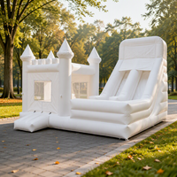 Château gonflable commercial White Castle pour enfants, aire de jeux gonflable pour mariages en plein air et locations de fêtes