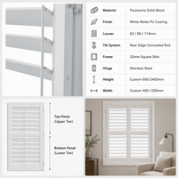 Volets en bois de tilleul sur mesure réglables pour chambre et salon